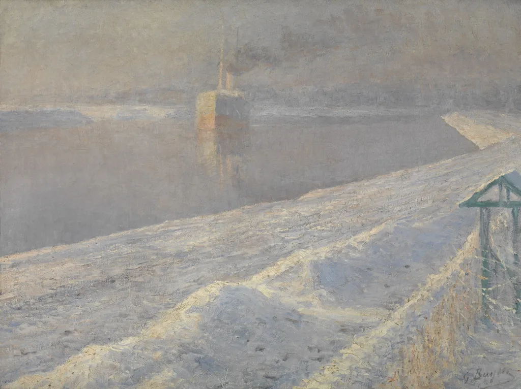 Winterstorm, by Georges Buysse, oil, 1900