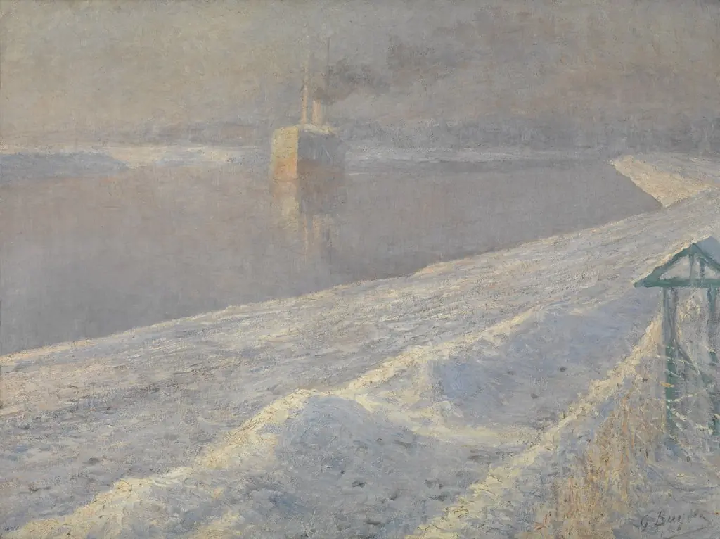 Winterstorm, by Georges Buysse, oil, 1900