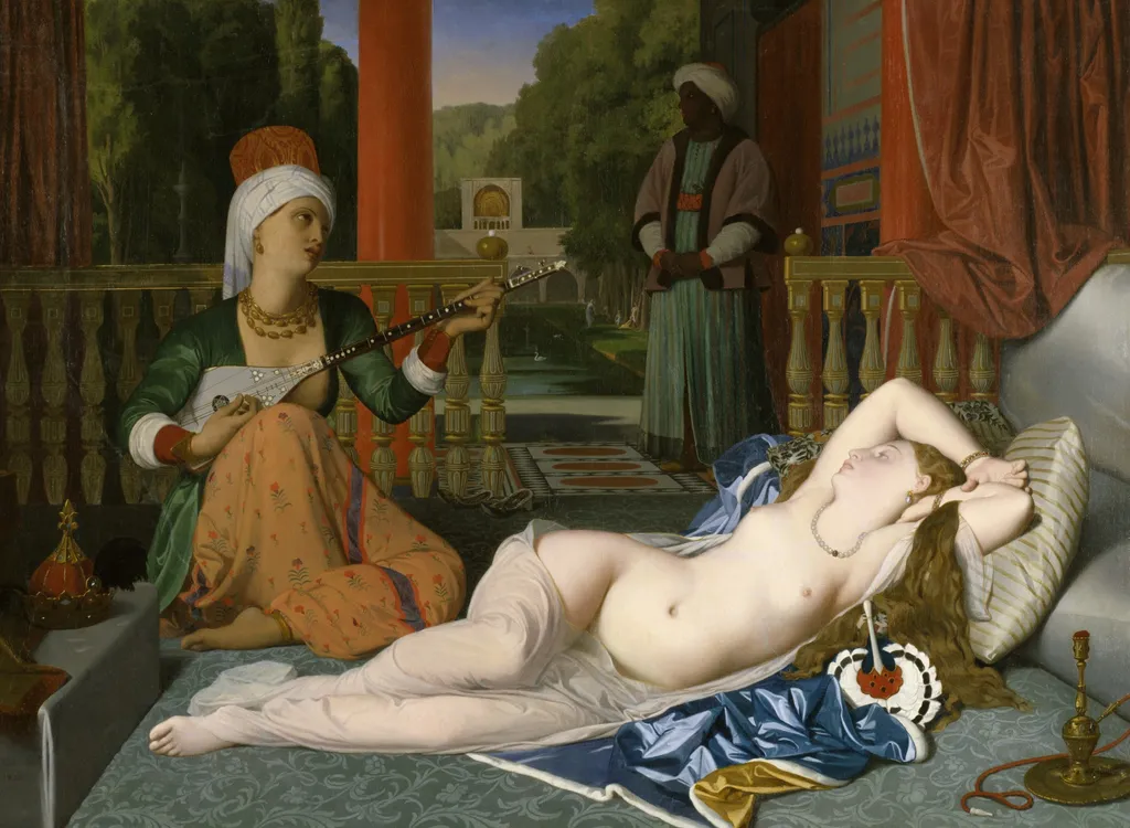 Odalisque with Slave, by Jean Auguste Dominique Ingres, oil, 1842