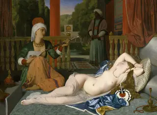 Odalisque with Slave, by Jean Auguste Dominique Ingres, oil, 1842
