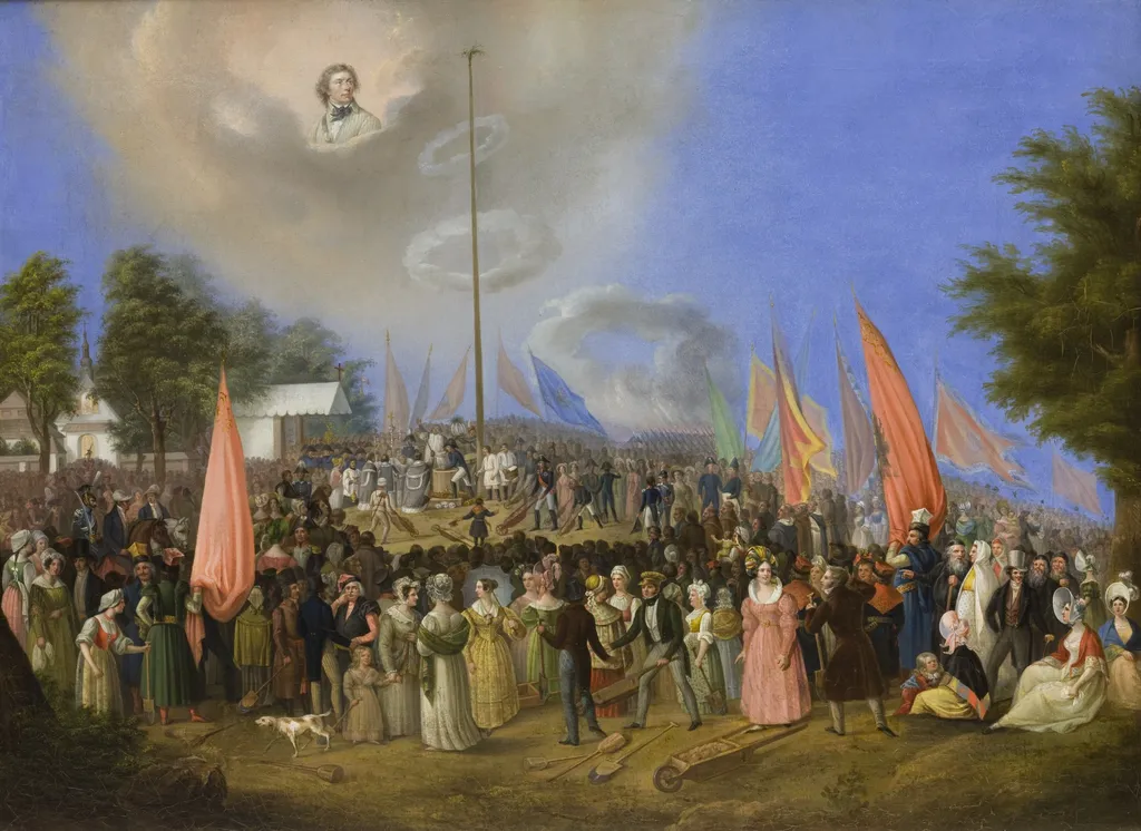 Rising of the Kościuszko Mound, by Jan Nepomucen Bizański, oil, 1838