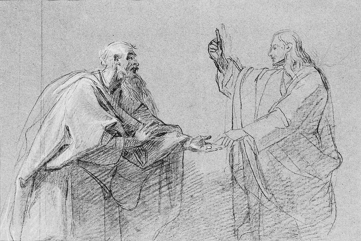 Study for "The Tribute Money", detail