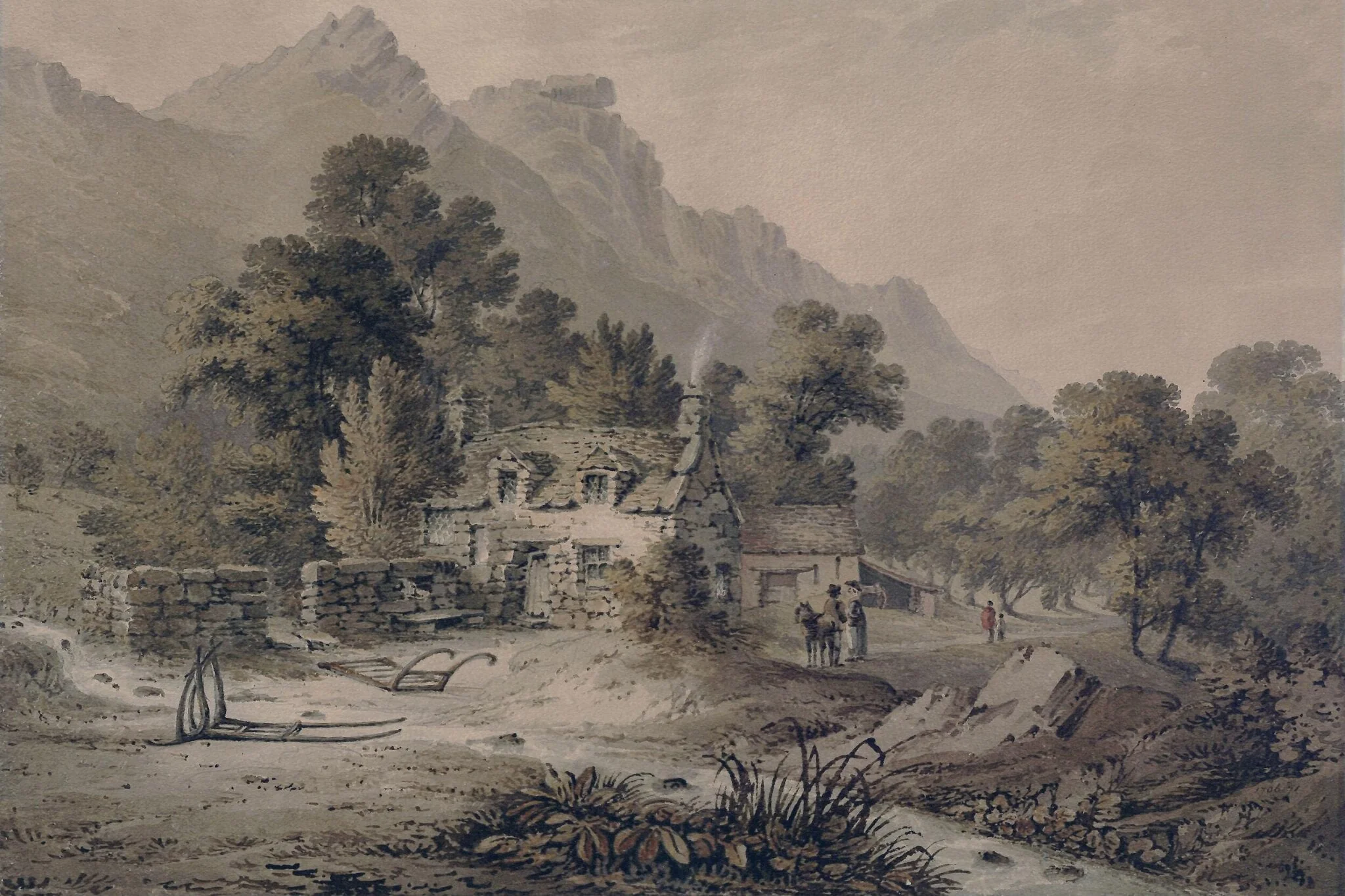 A cottage near Dolgelly, detail