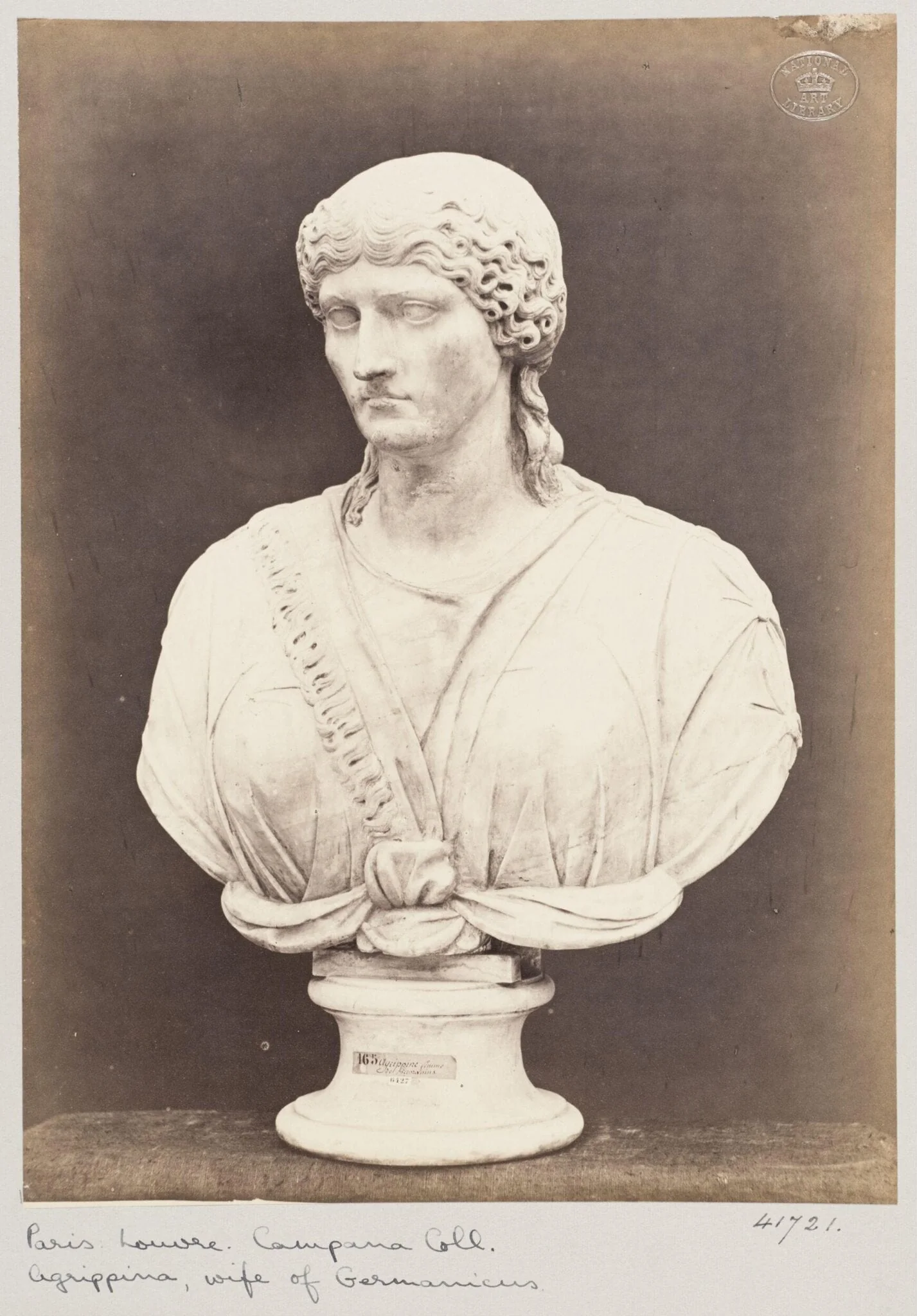 Marble bust of Agrippina, wife of Germanicus, detail