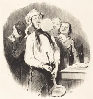 Les Crêpes, by Honoré Daumier, ink, 1845