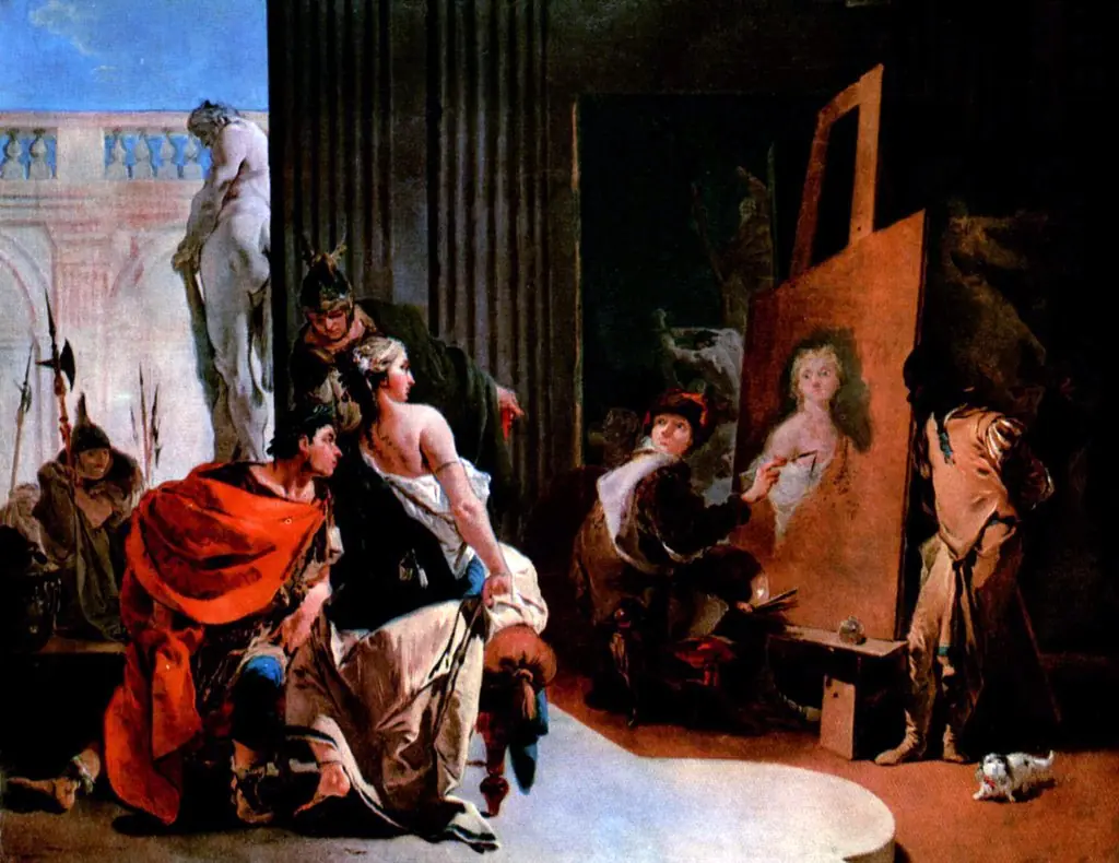 Apelles Painting Campaspe, by Giovanni Battista Tiepolo, oil, 1725