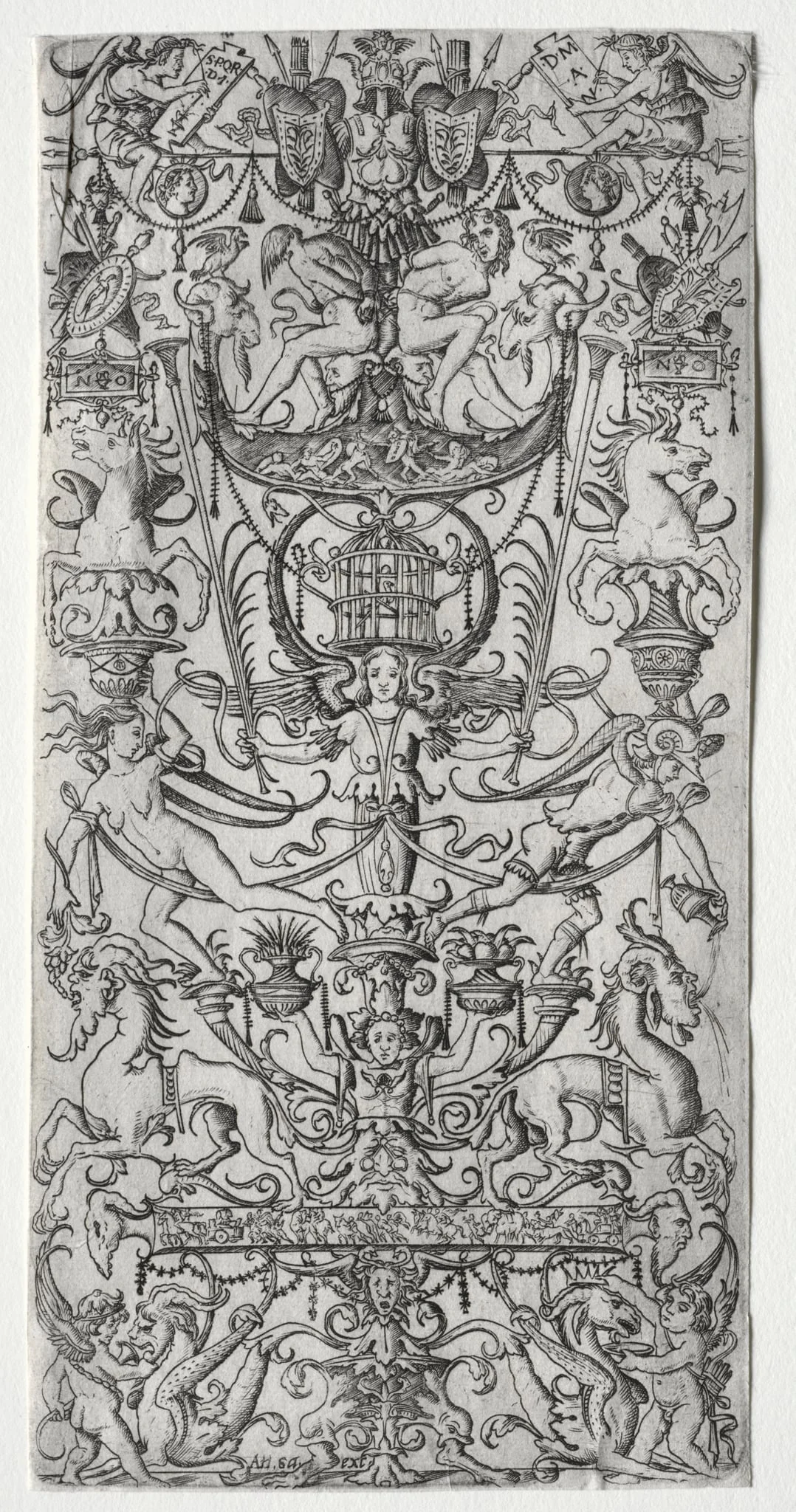 Ornament Panel with a Bird Cage, detail
