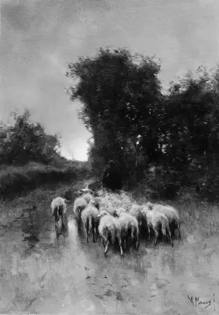 Twilight, by Anton Mauve, oil, 1873