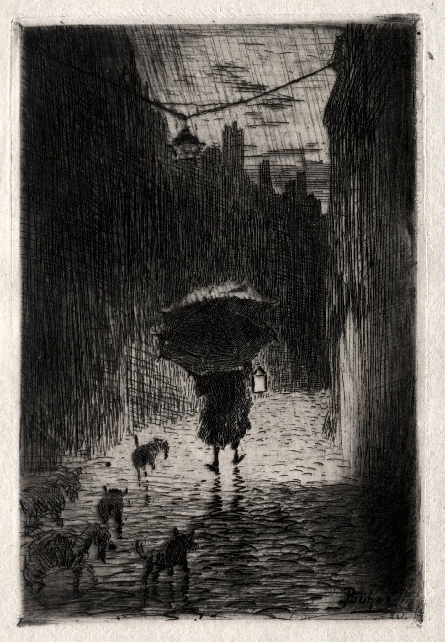 Rain and Umbrella, detail