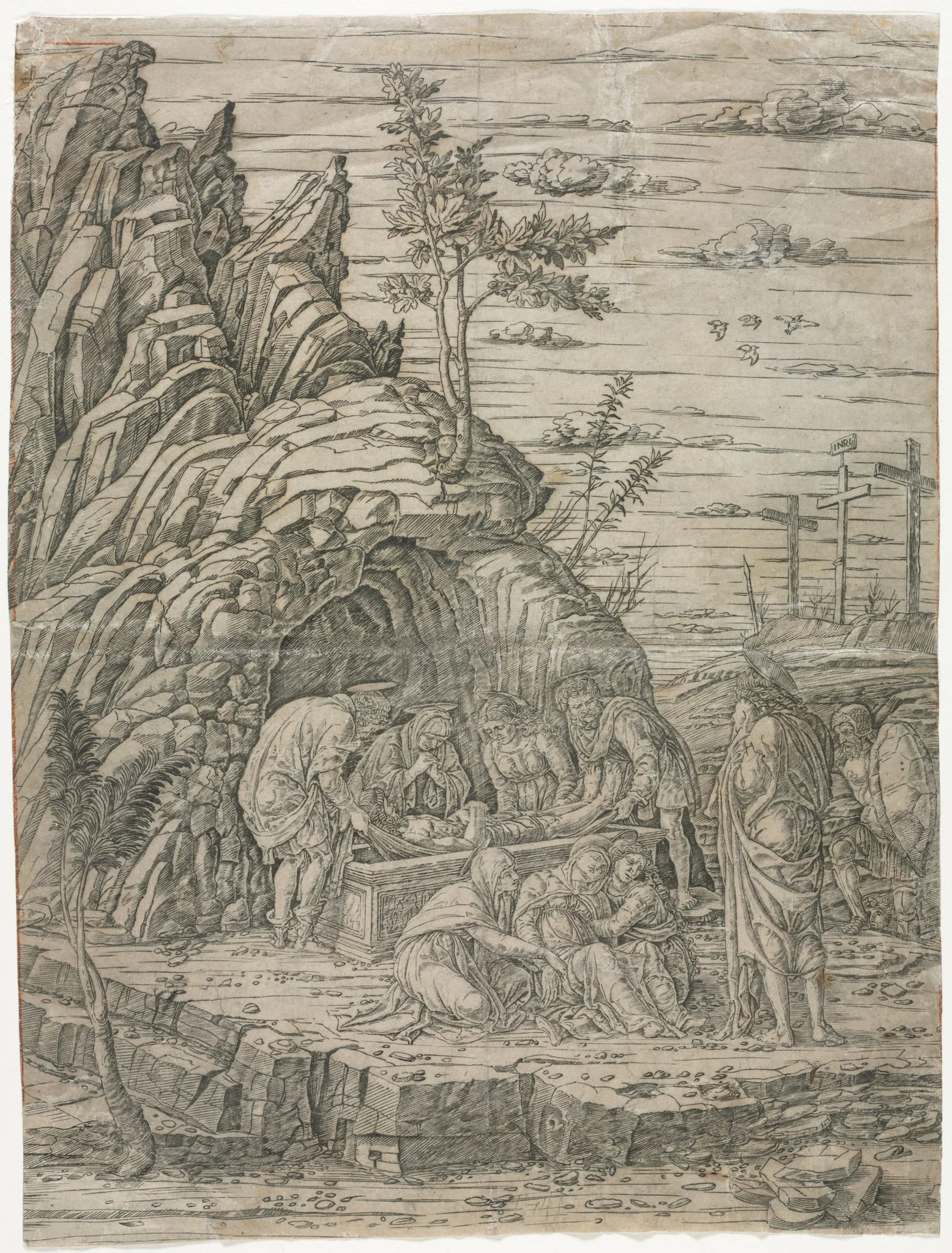 The Entombment with the Four Birds, detail