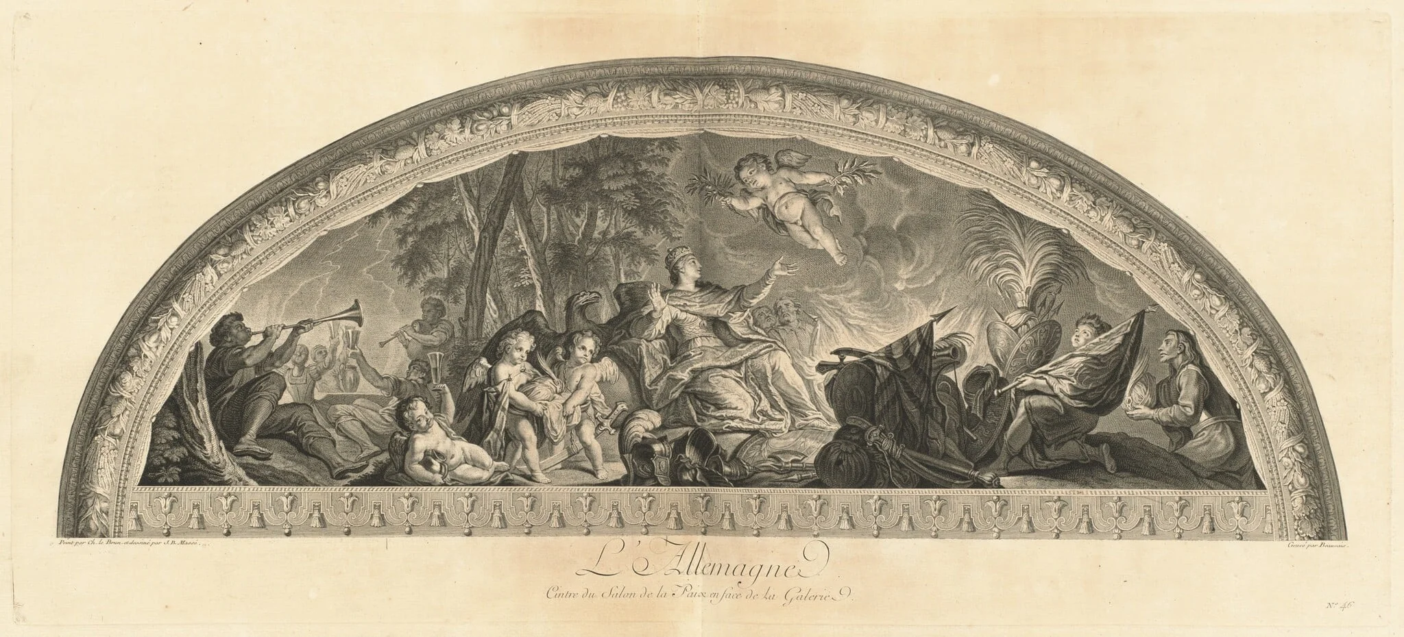 L'Allemagne Cintre du Salon de la Paix en face de la Galerie (Germany, Center of the Salon of Peace Opposite the Gallery) [pl. 46], detail