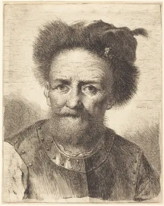 The Old Soldier, by Georg Friedrich Schmidt, ink, 1750