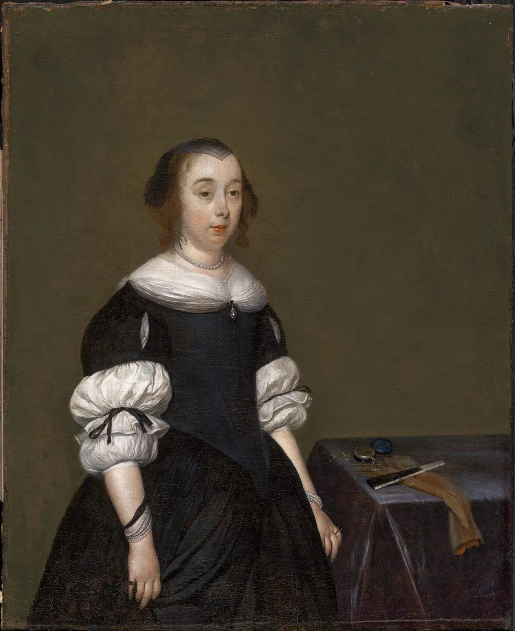 Portrait of a Woman, by Gerard ter Borch, oil, 1670