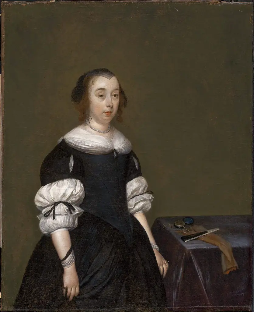 Portrait of a Woman, by Gerard ter Borch, oil, 1670