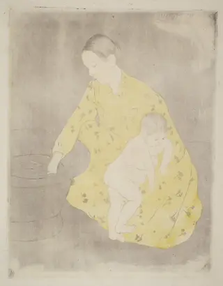 The Bath, by Mary Cassatt, ink, 1890