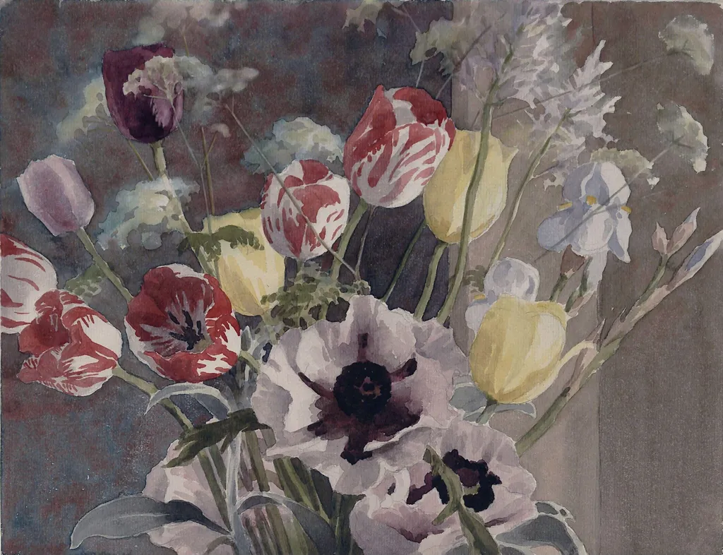 Spring Flowers, by Walter John James, watercolor, 1850