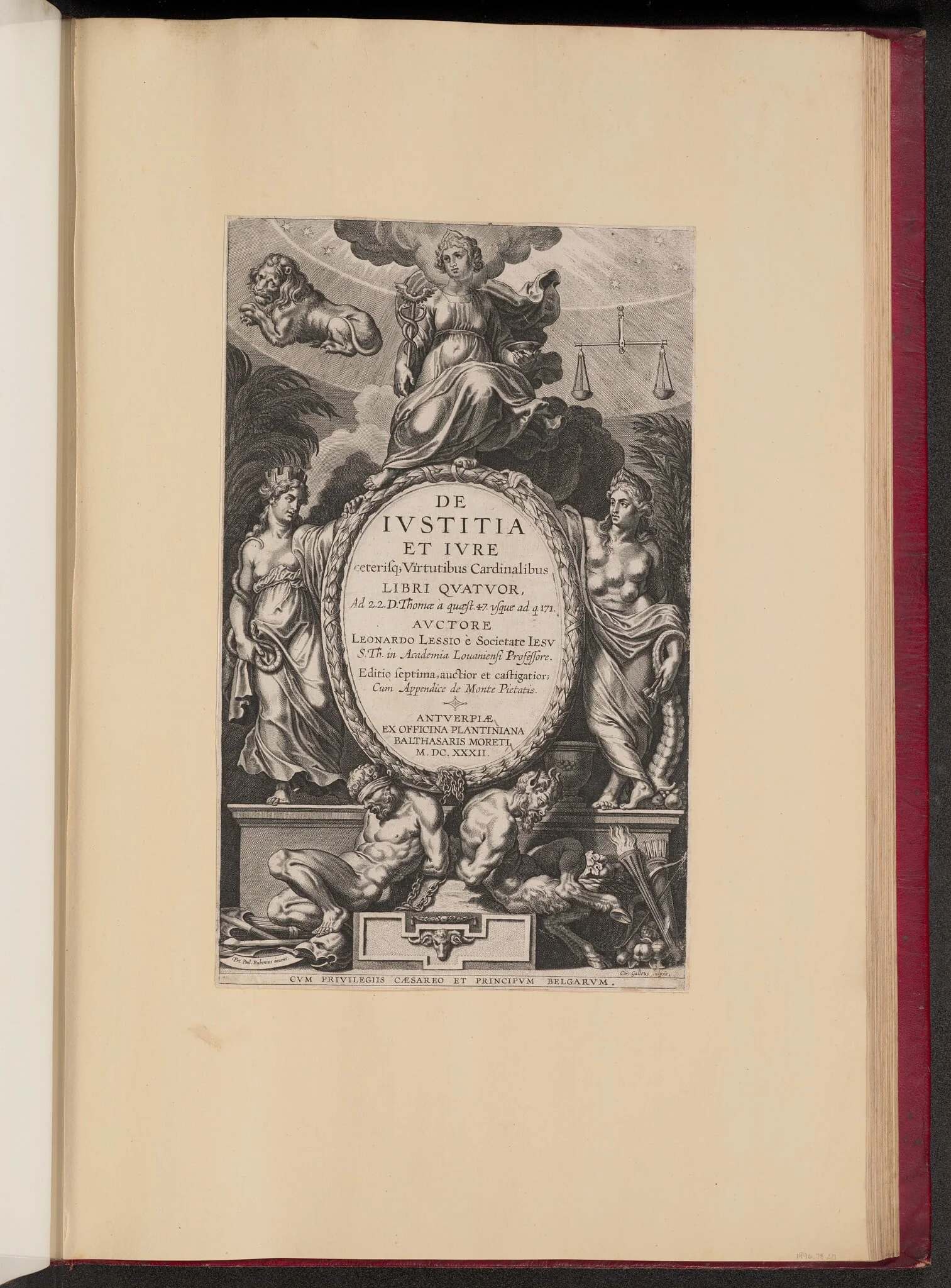 Title Page for Leonard Lessius, De Ivstitia et Ivre, detail