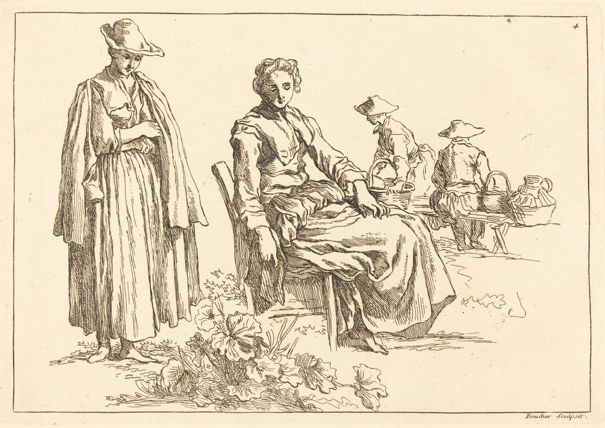 Figures in a Landscape, detail