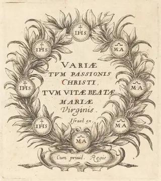 Frontispiece for Callot's "The Mysteries of the Passion", by Abraham Bosse, ink, 1631