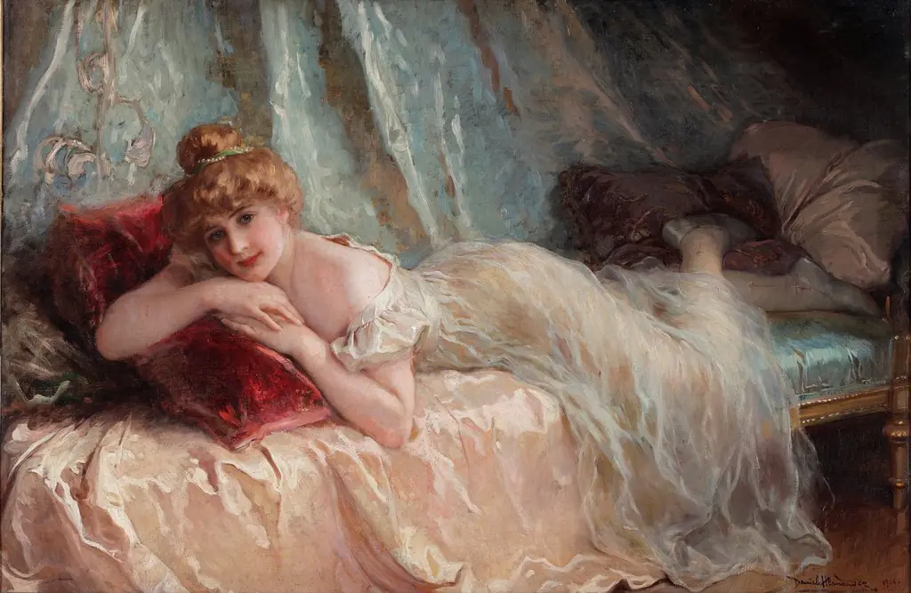 Idle Woman, by Daniel Hernández Morillo, oil, 1906
