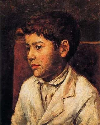 El niño de la chaqueta blanca, detail