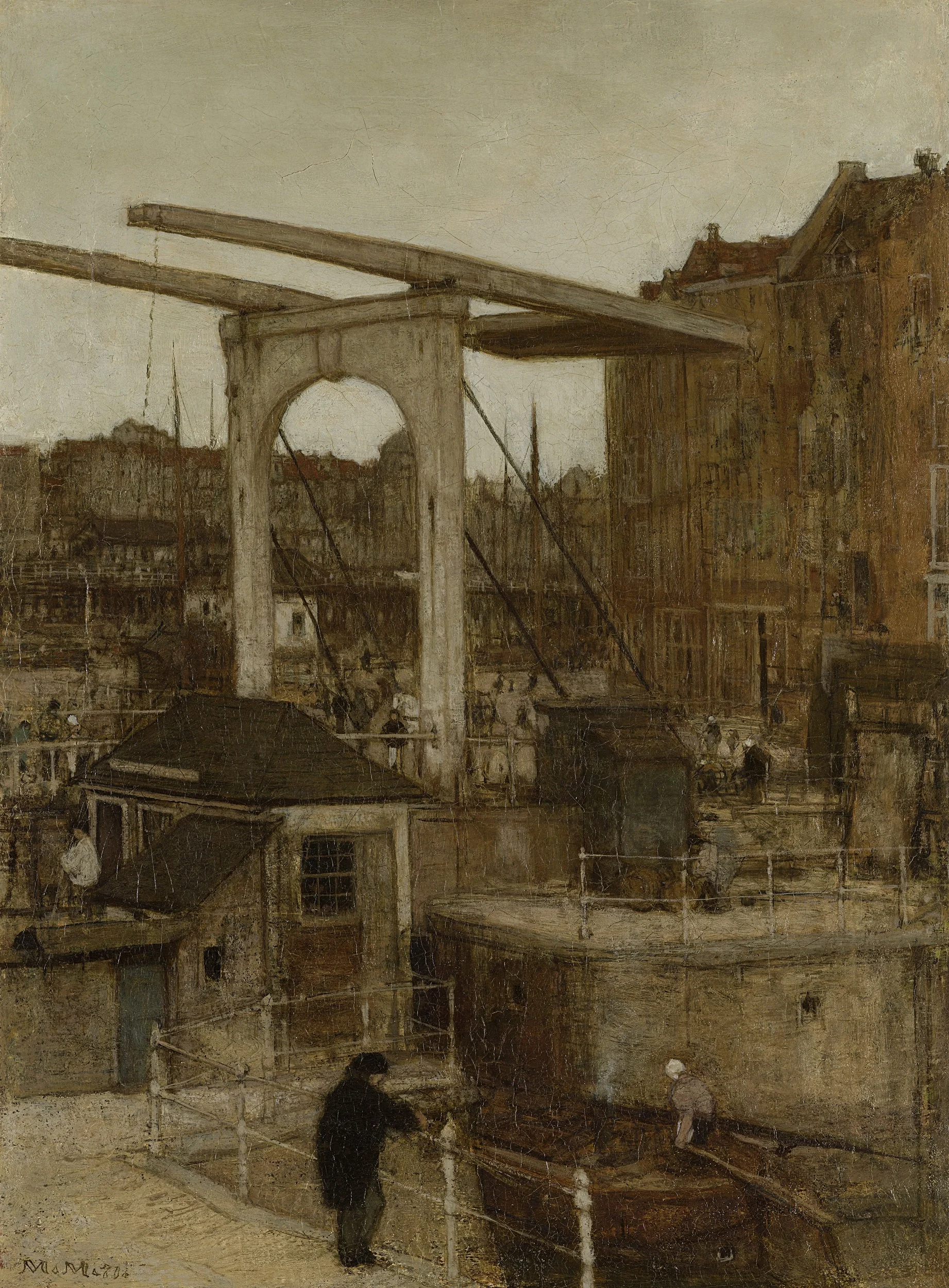 The Nieuwe Haarlemse Sluis on the Singel, Known as ‘Souvenir d’Amsterdam’, detail