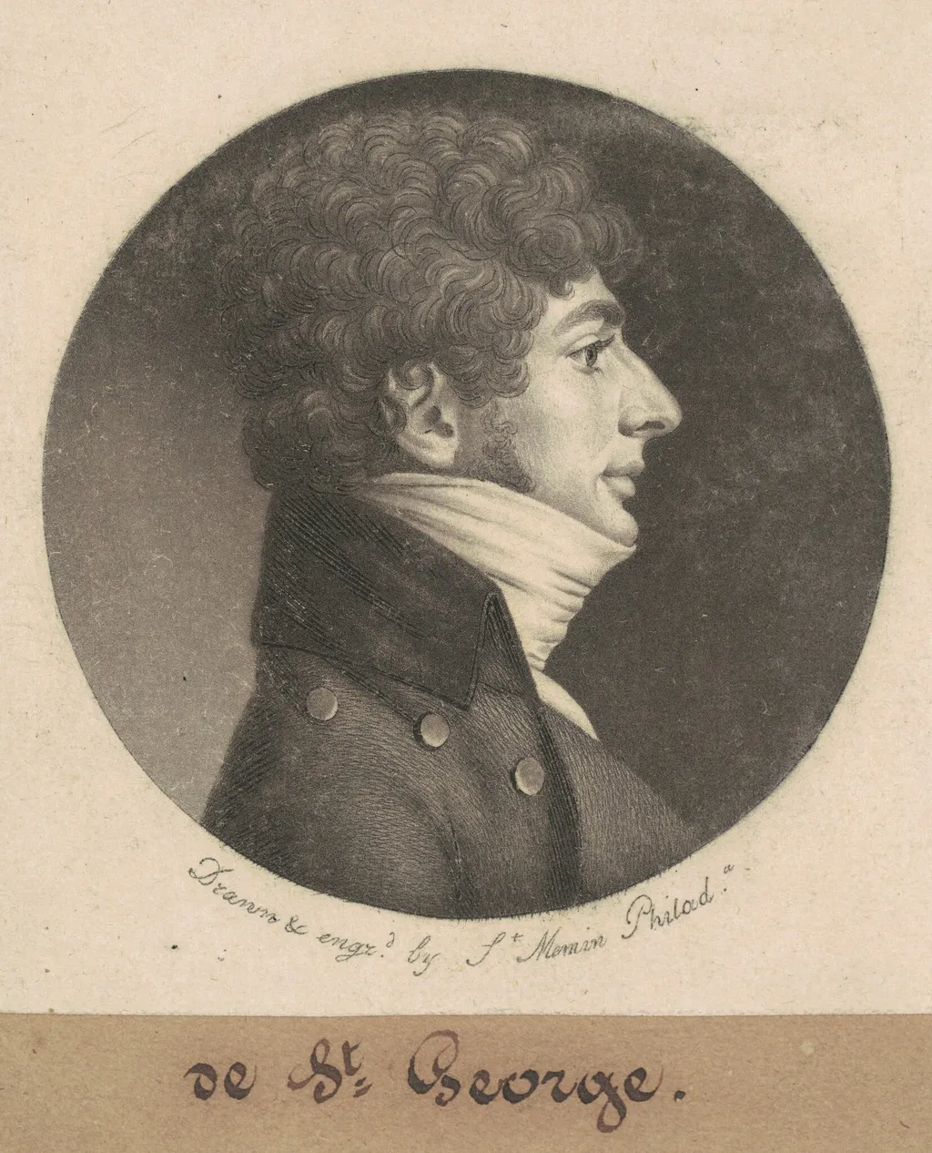 de St. George, by Charles B. J. Févret de Saint-Mémin, ink, 1800
