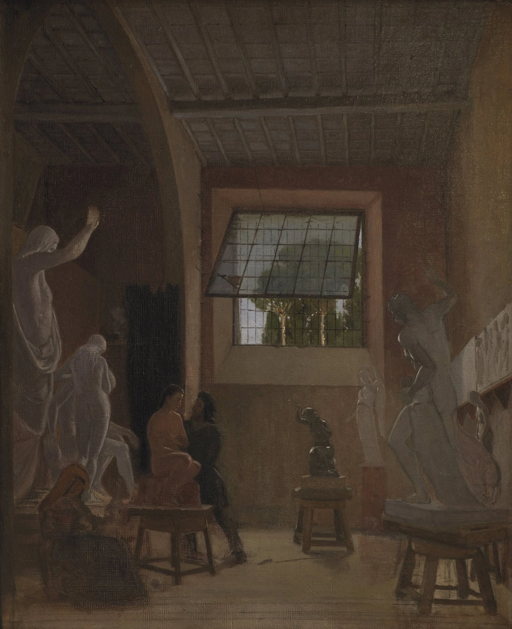 The Sculptor Jens Adolph Jerichau in his Studio in Rome, detail