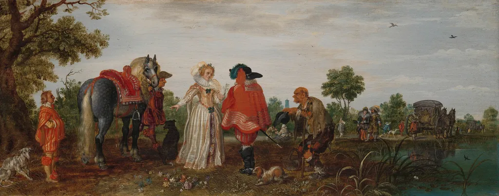 Spring, by Adriaen van de Venne, oil, 1625