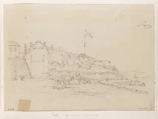 The church of S. Francisco and the adjacent fort, Macau, by George Chinnery, 6