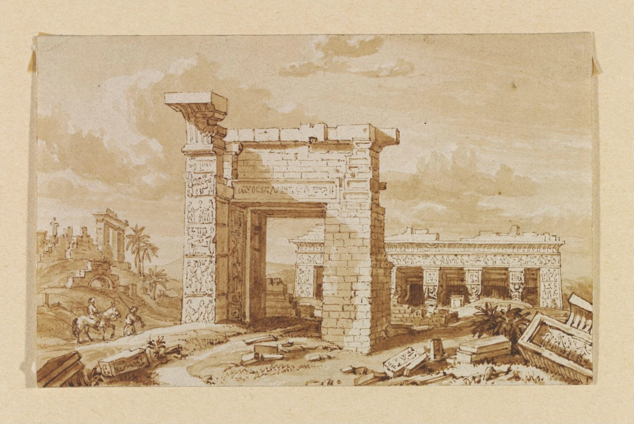 View of the Northern Gate of Dendera or Tentyra, detail