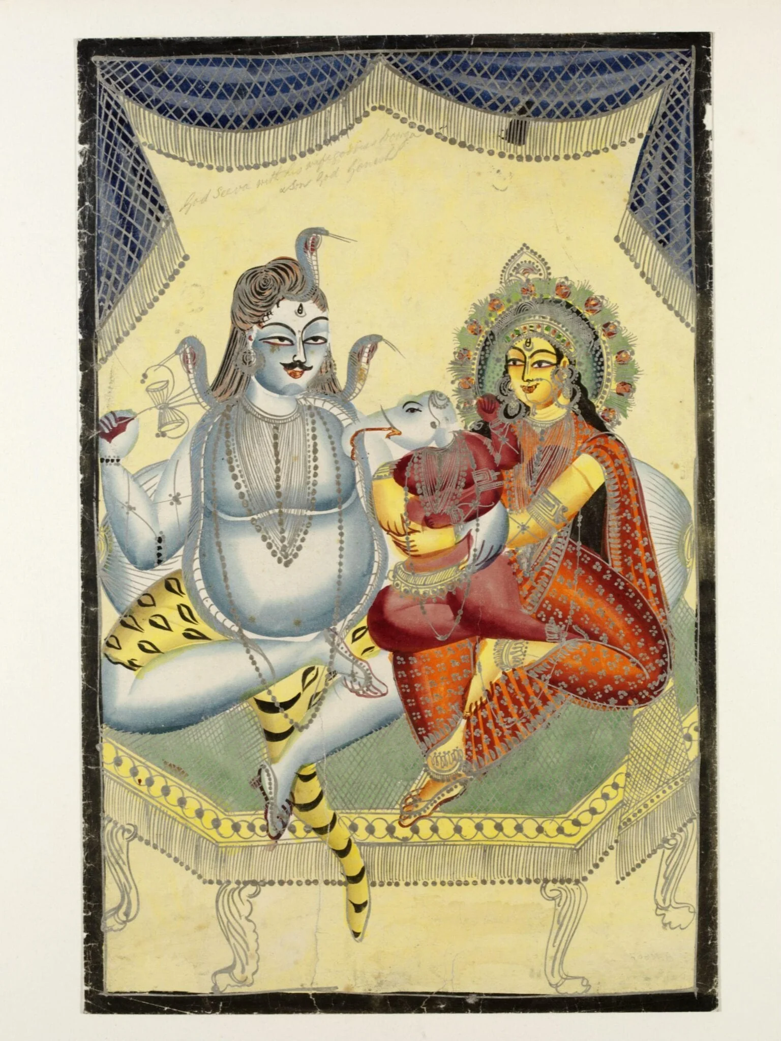 Shiva and Parvati with Ganesha, detail