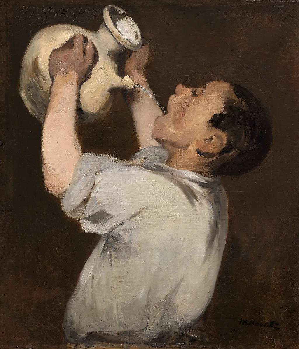 Boy with Pitcher (La Régalade), by Edouard Manet, oil, 1866