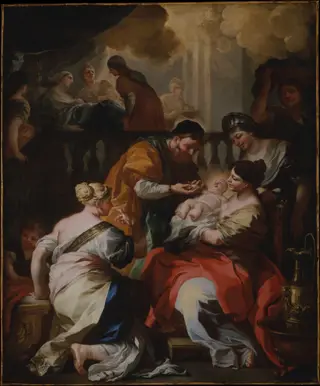 The Birth of the Virgin, by Francesco Solimena, oil, 1696
