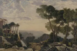 Landscape: A classical composition, by Francis Oliver Finch, watercolor, 1825