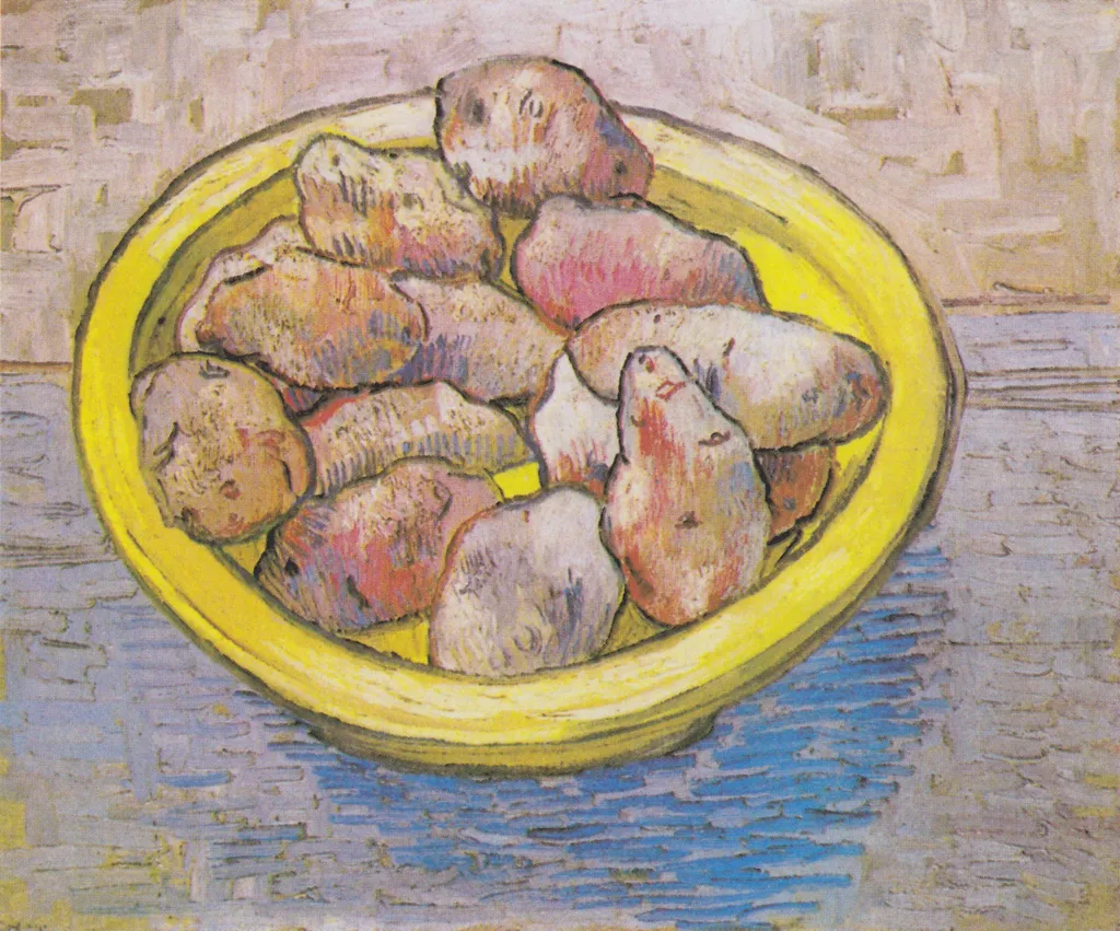 Still Life: Potatoes in a Yellow Dish, by Vincent van Gogh, oil, 1888