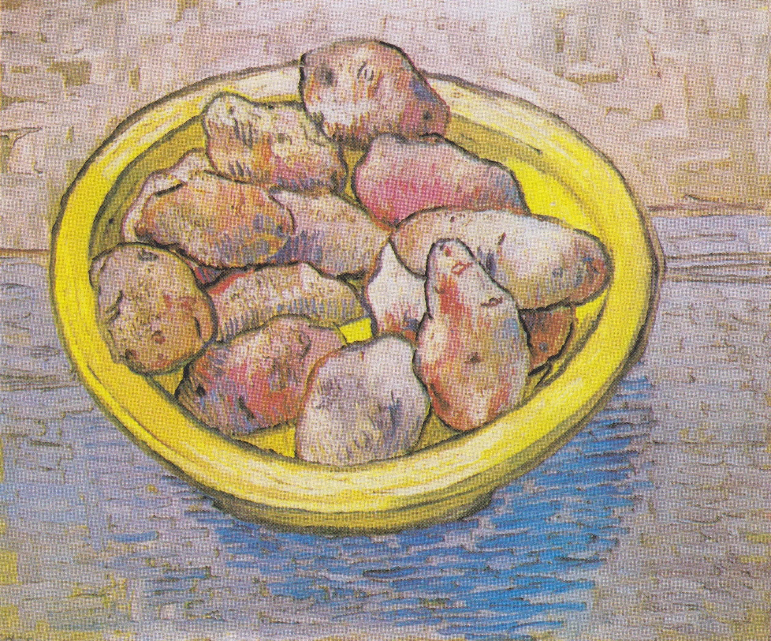 Still Life: Potatoes in a Yellow Dish, detail