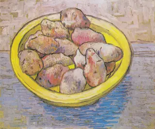Still Life: Potatoes in a Yellow Dish, by Vincent van Gogh, oil, 1888