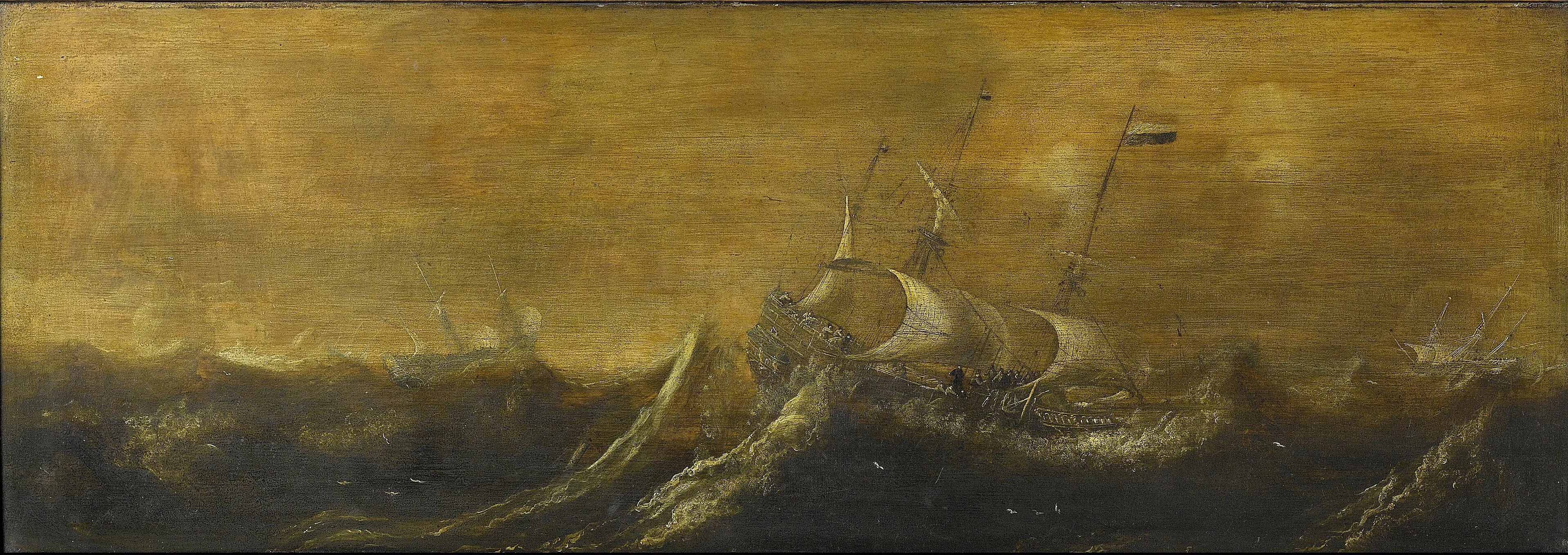 Ships in a storm, detail