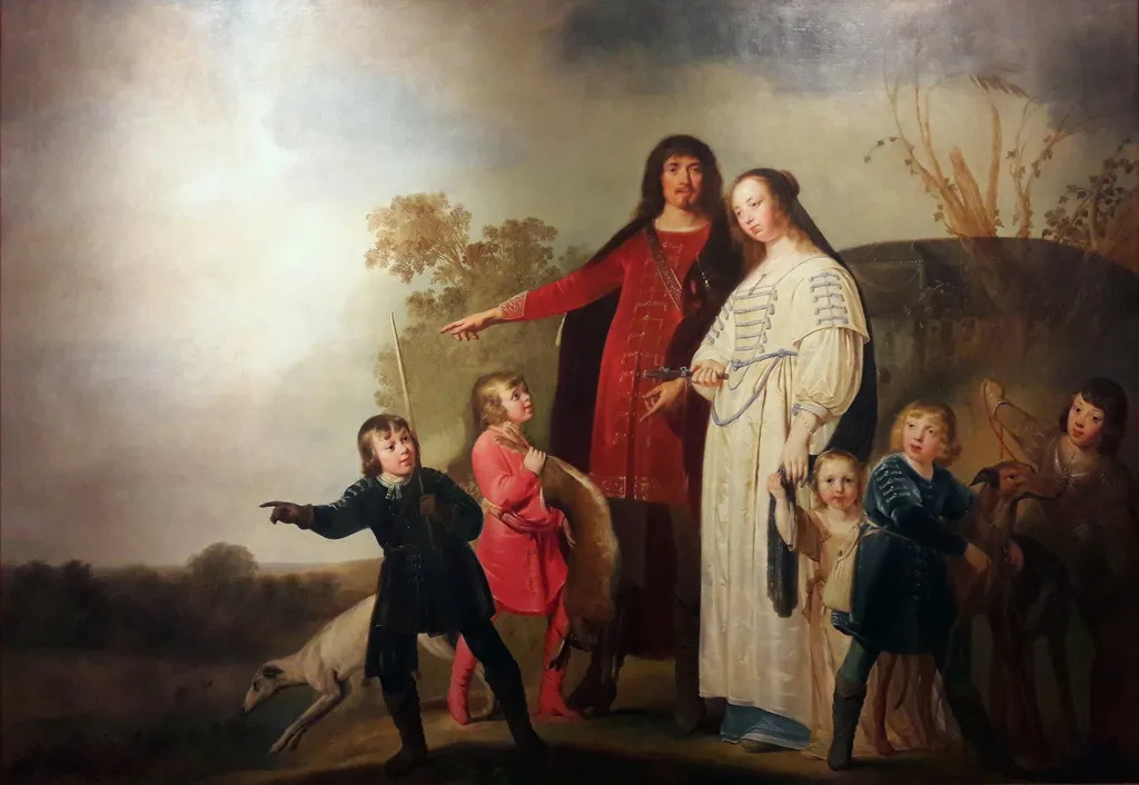 Family portrait in a landscape by Pieter Fransz. de Grebber, by Pieter de Grebber, oil, 1630