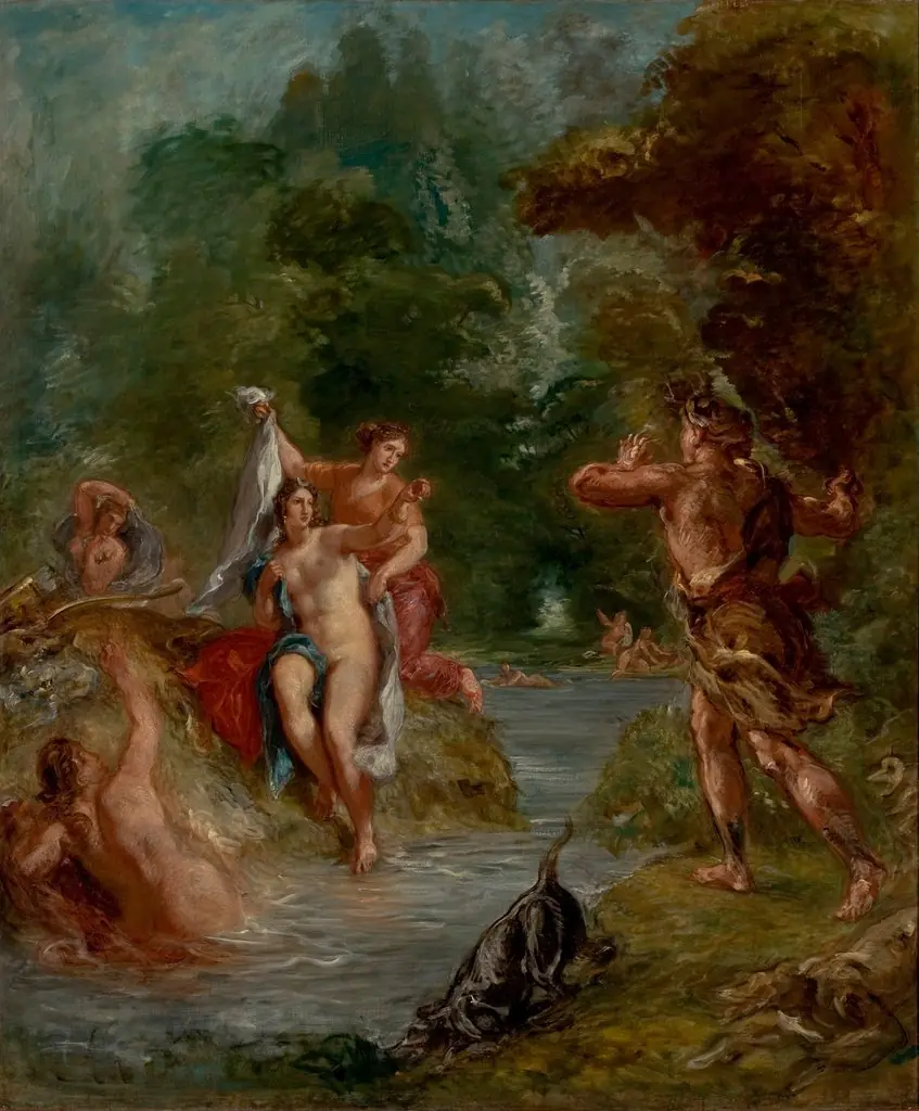 The Summer - Diana surprised by Actaeon, by Eugène Delacroix, oil, 1850