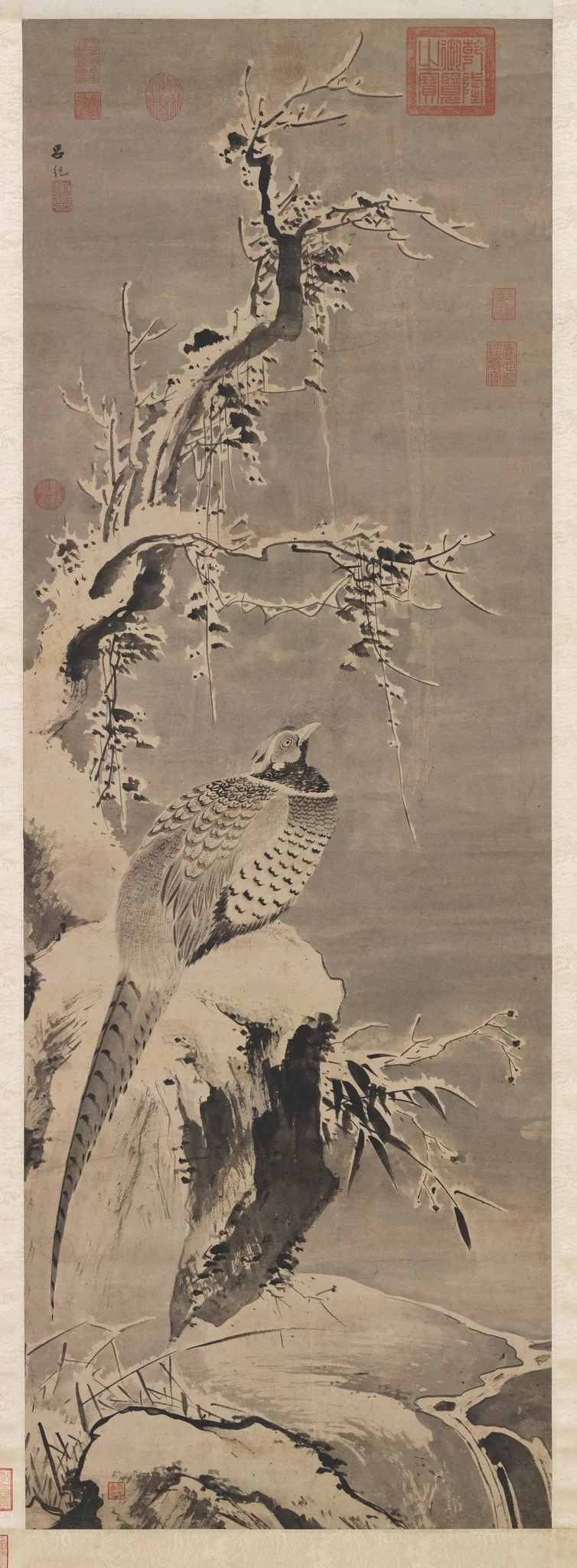 Wild Pheasant in the Cold of Snow, detail