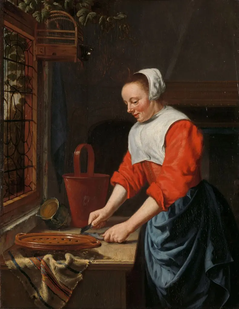 The servant girl, by Willem van Odekercken, oil, 1650
