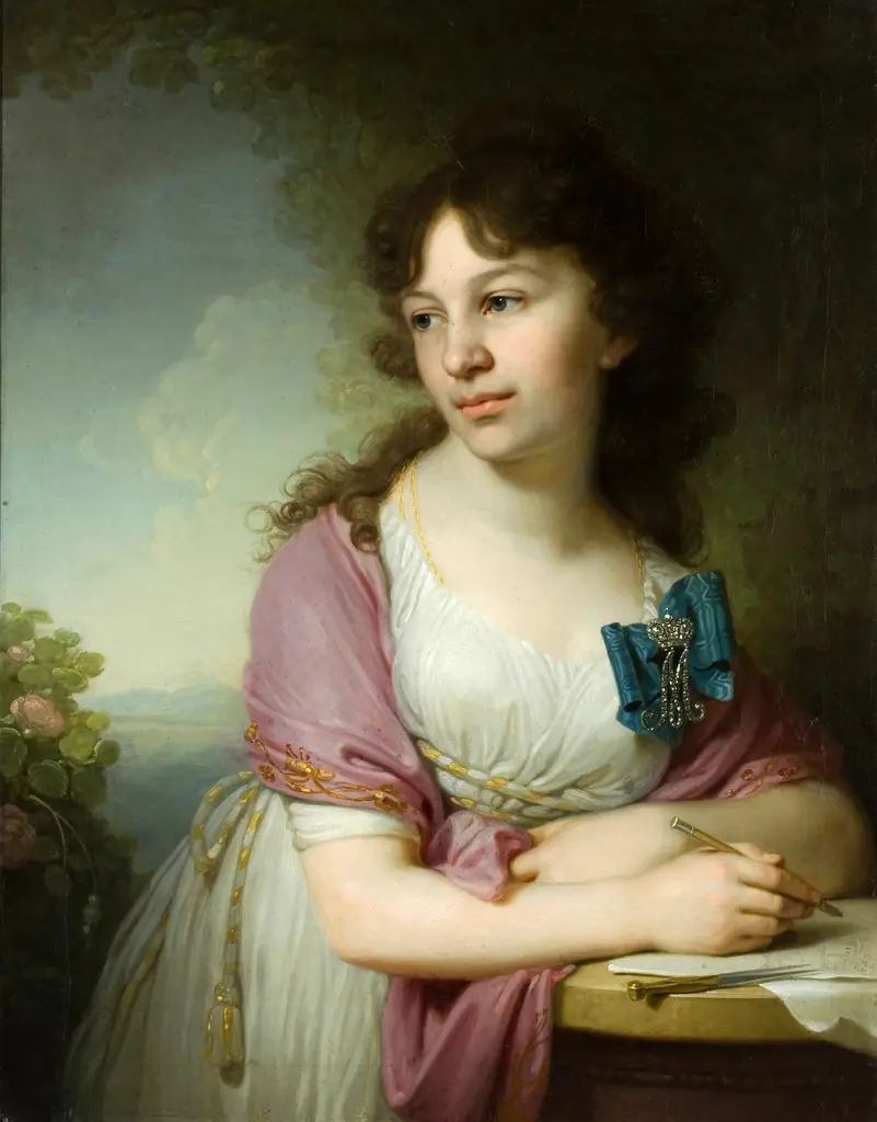 Портрет княгини Е.А. Долгорукой, by Vladimir Borovikovsky, oil, 1800