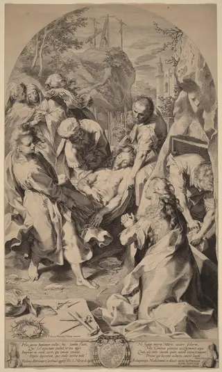 The Entombment, by Aegidius Sadeler II, ink, 1600