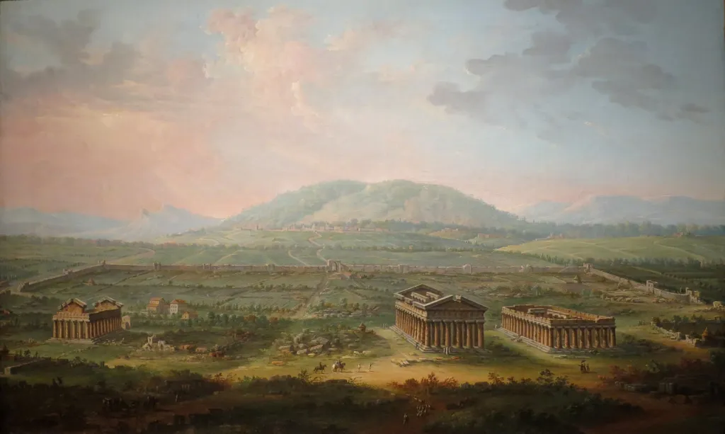A View of Paestum, by Antonio Joli, oil, 1759
