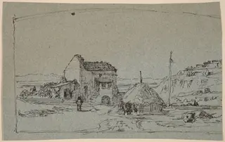 Tuscany, by Elihu Vedder, ink, 1858