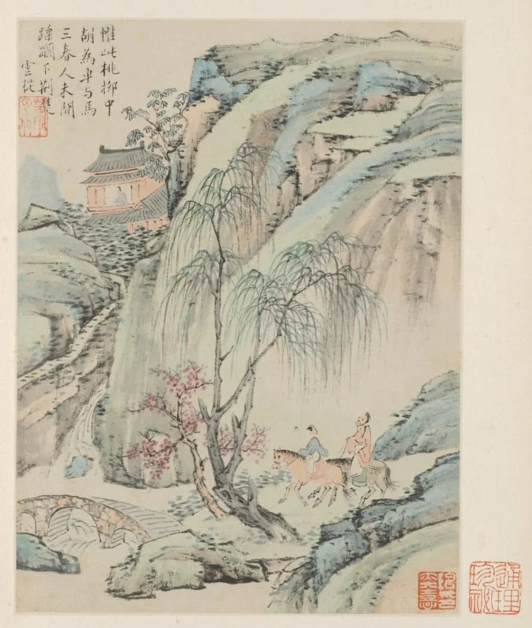 Album of Seasonal Landscapes, Leaf B (previous leaf 1), detail