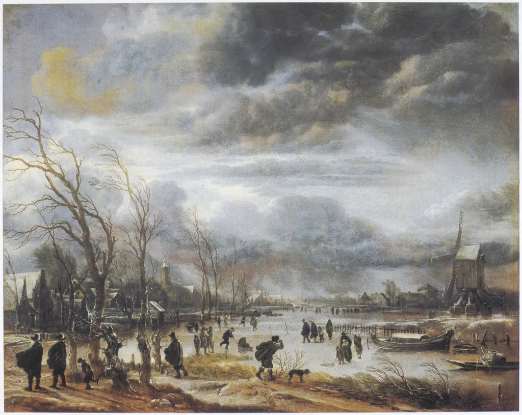 Winter Landscape, by Aert van der Neer, oil, 1660