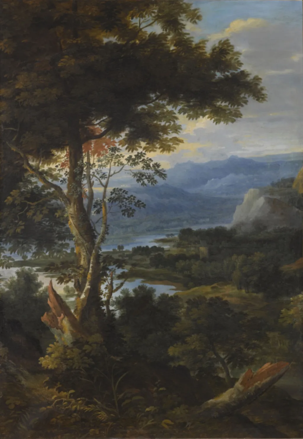 Landscape with a river in the mountains, by Jacques Fouquier, oil, 1650